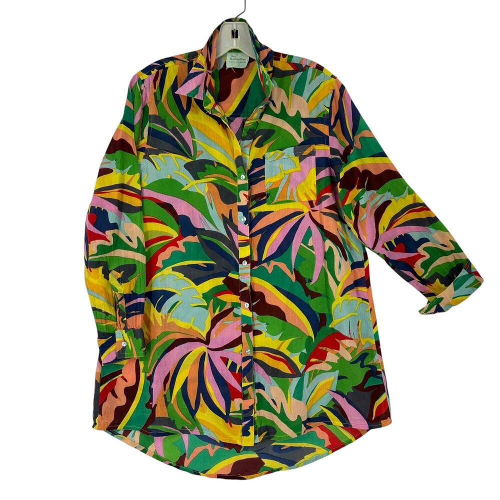 True Destinations Button Front Blouse Womens Smal… - image 1